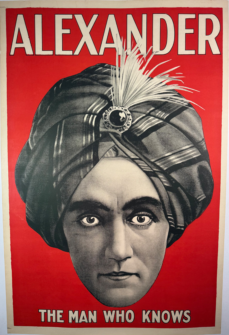 Alexander The Man Who Knows 1920 USA original lithograph on linen vintage antique poster
