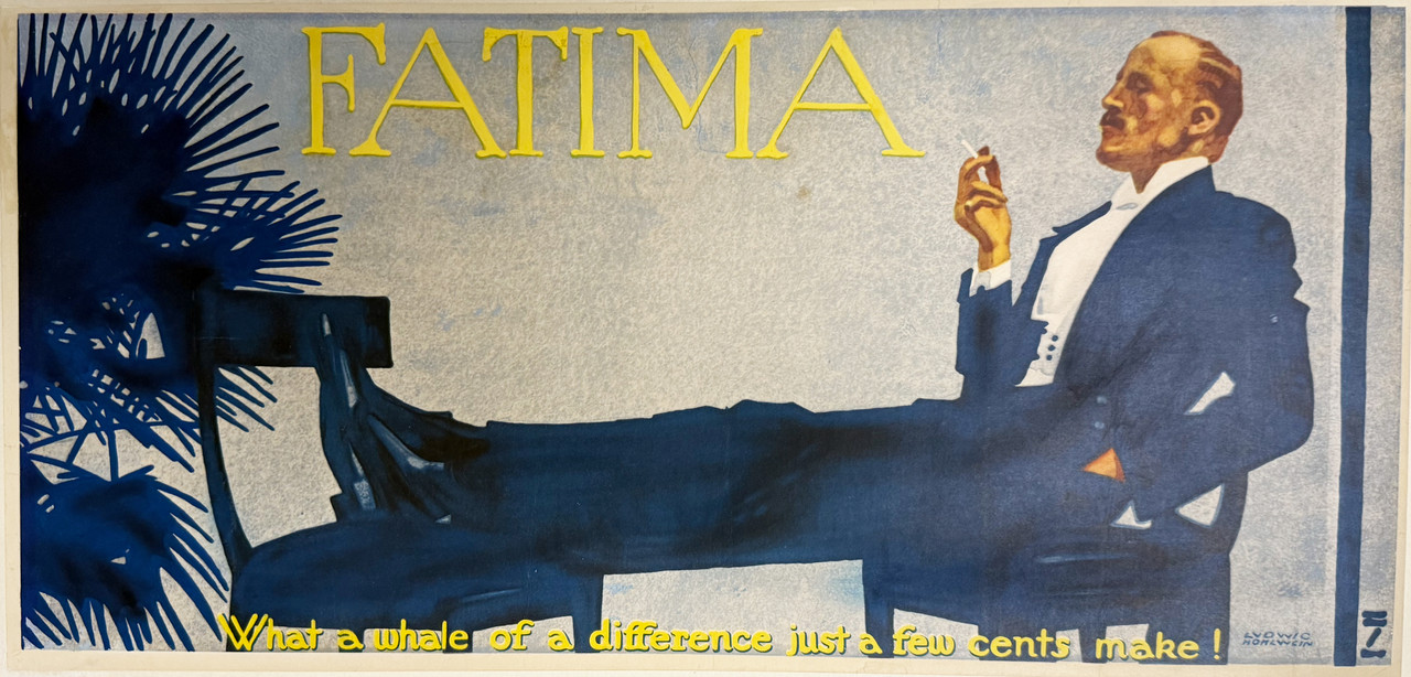 Fatima Cigarettes by Ludwig Hohlwein ca. 1920s Germany original stone lithograph on linen antique poster