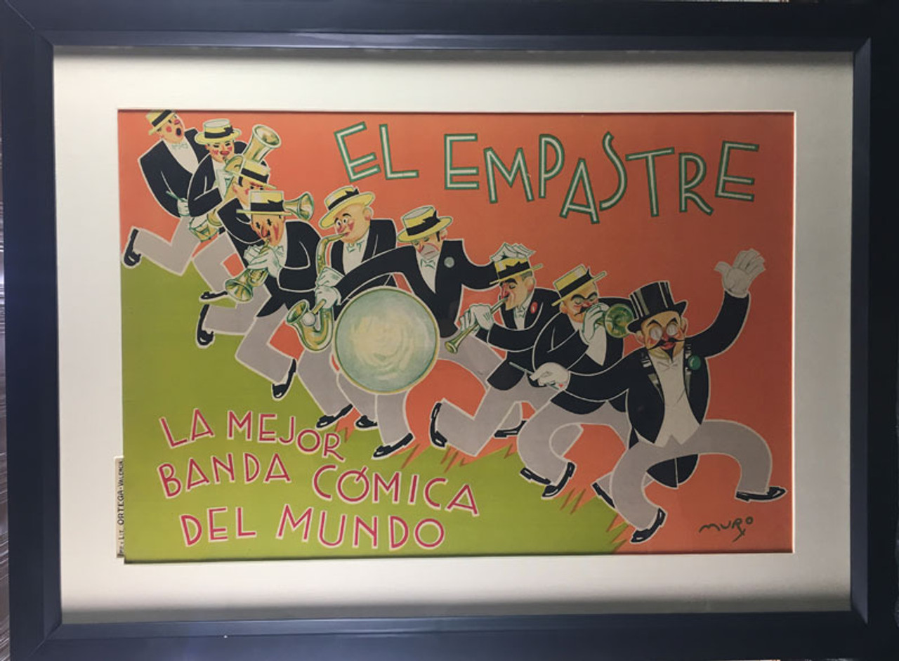 El Empastre Band by Muro 1928 original stone lithograph on linen