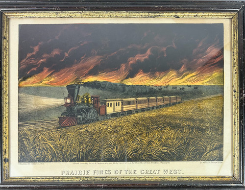 Prairie Fires of The Great West by Currier & Ives ca. 1871 USA original lithograph con#4859 new best 50 antique print