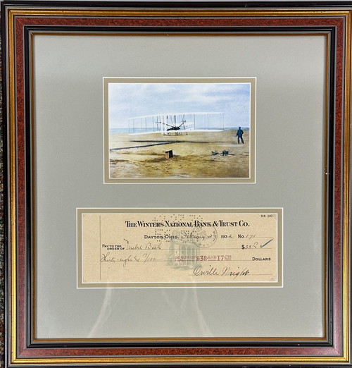 Signed Check by Orville Wright dated February 29, 1932 payable to a Mabel Beck