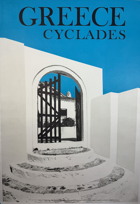 Greece Cyclades by N. Kontos 1967 Greece original lithograph on linen vintage poster