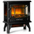 Freestanding Fireplace Heater with Realistic Dancing Flame Effect-Black - Color: Black - Size: 17 i D681-FP10057US-BK