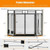 3-Panel Folding Wrought Iron Fireplace Screen with Doors and 4 Pieces Tools Set-Black - Color: Black D681-JV10064BK