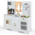 Kids Kitchen Playset with Microwave and Coffee Maker for Ages 3+-White - Color: White D681-TM10098WH