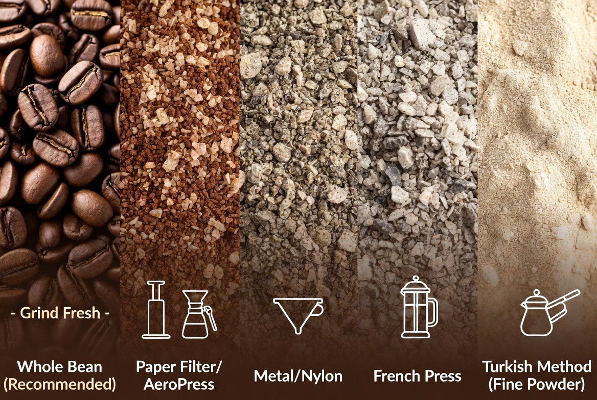Choosing the Right Grind for Your Coffee: A Guide to Our Pre-Ground Options