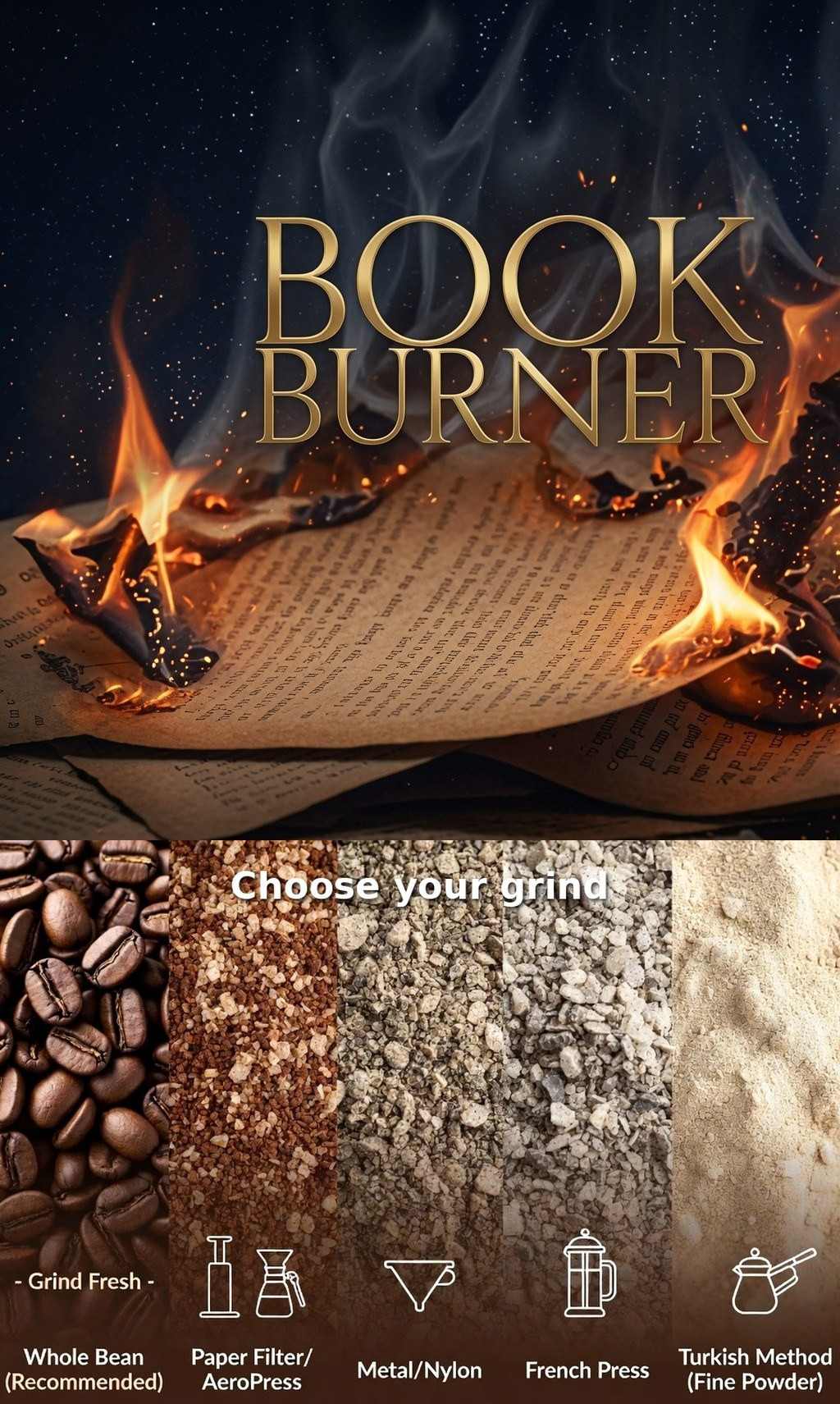 Book Burner with grind guide