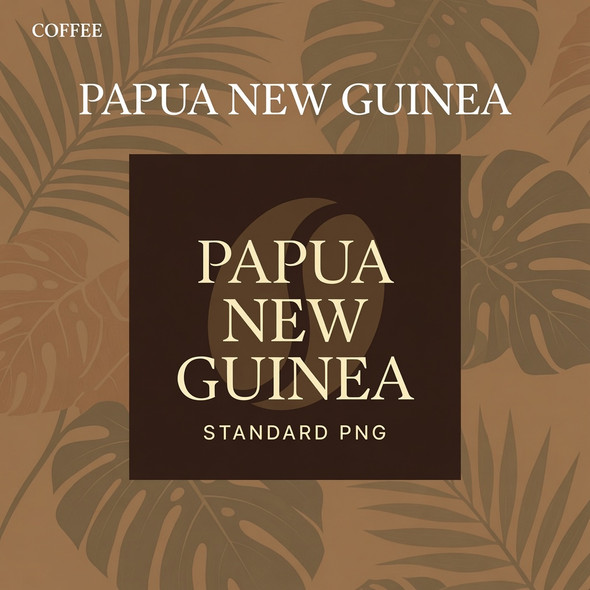 Standard PNG (Papua New Guinea) — a consistently smooth and balanced single-origin coffee with hints of vanilla, chocolate, nuts, tobacco, and dark fruits. A vital component in many of our blends. Roast Level 5 (Medium-Dark) from Old Crown Coffee.
