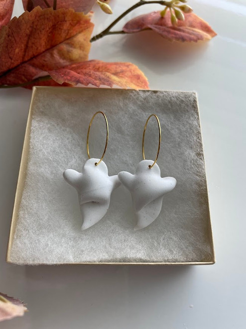 Draped Ghost Hoops Draped Ghost Hoops
