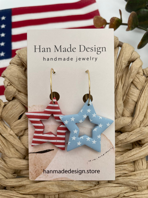 Red, White, and Blue Star Hoops