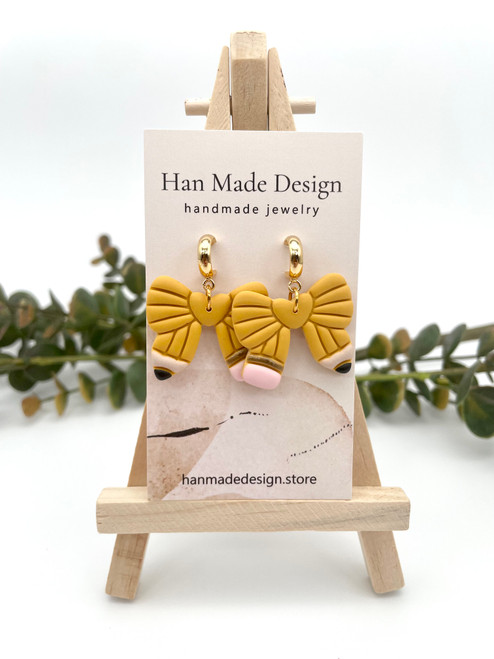 Heart Pencil Bow Dangles 