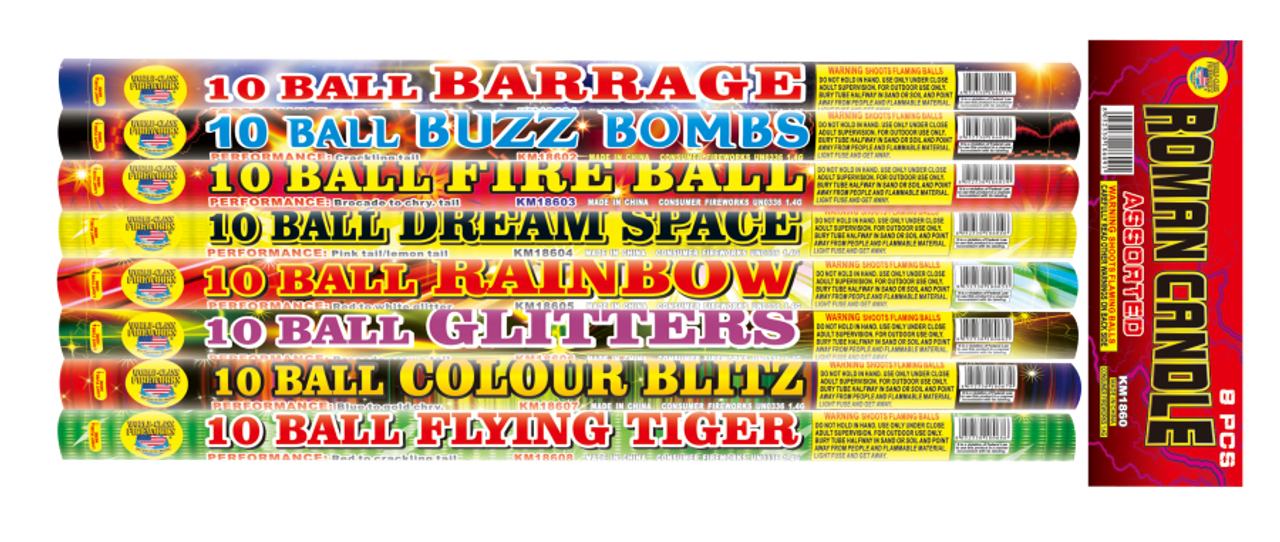Roman Candle Assorted World Class Fireworks