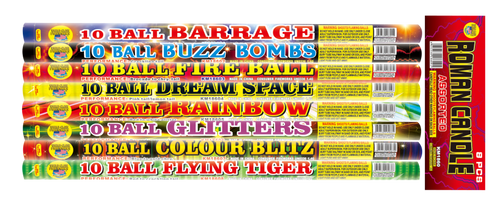 Roman Candle 10 Ball Assortment 