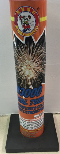 #3000 Aerial Tube - Gold Willow with White Strobe Pistil