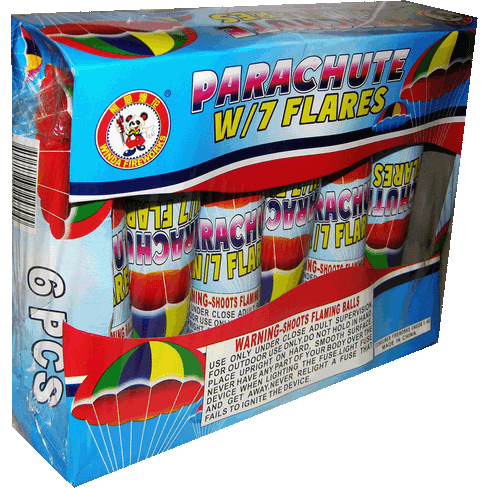 Parachute with Color Changing Flare