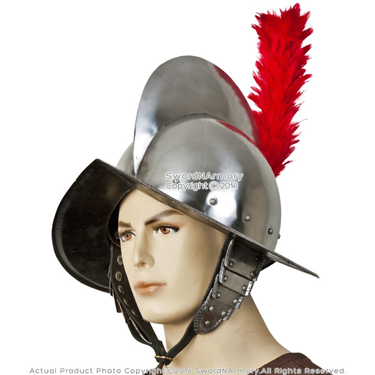 New Sca LARP 16GA Spanish Morion Helmet Medieval Conquistador Costume Armor 