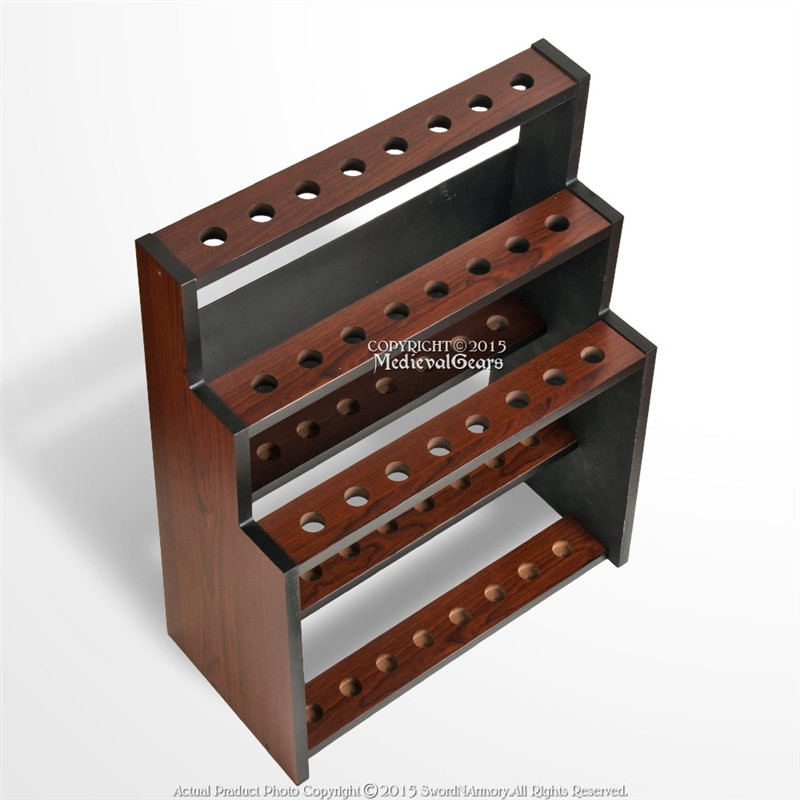 Deluxe 3 Tiers Wooden Walking Stick Display Stand Hold 24 Canes