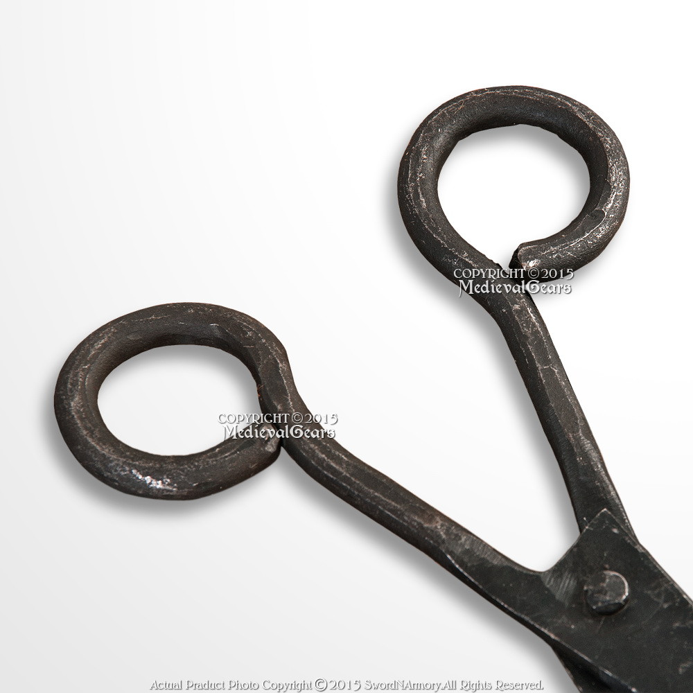 Medieval Renaissance Style Scissor Handmade Slick Snip Black Iron
