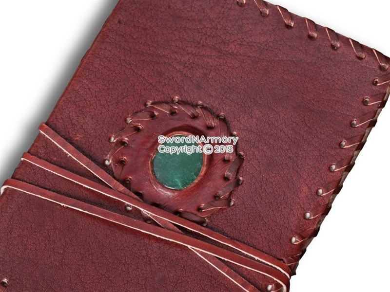 Medieval Rennaissance Diary Handmade Medieval Renaissance Diary Leather Journal w/ Stone & Stiched ...