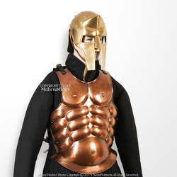 Greek Spartan Copper Coated  Steel Breast Plate Medieval Muscle Cuirass Armour