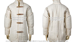  Ecru White Medieval Gambeson Type I Padded Jacket Coat SCA WMA LARP