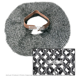 Functional Medieval Aventail Chainmail Neck Protector Flat Ring Wedge Riveted M