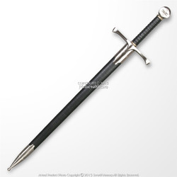 36" Templar Crusader Medieval Knight's Arming Sword with Scabbard Cross Pommel