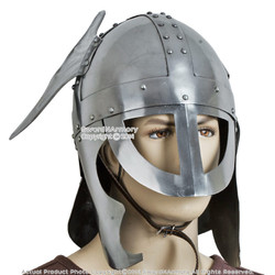Medieval Knight Viking Helmet Norman Winged Wearable Helm w/ Liner & Chin Straps