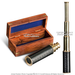 Handmade Pullout Telescope with Inlay Wooden Box Gift Souvenir
