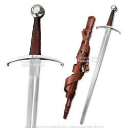 36" Handforged Knights Gothic Medieval Sword Cold Peened Tang w/ Scabbard