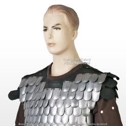 Medieval Scale Body Armor 20G Steel with Leather Liner LARP Costume M/L/XL