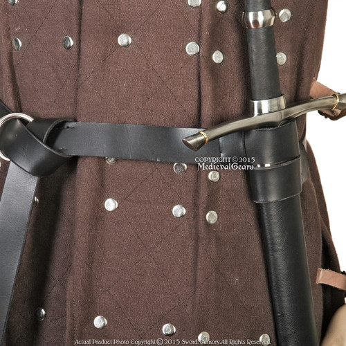 Genuine Leather Ring Belt Sword Hanging Frog LARP Medieval Renaissance  Costume