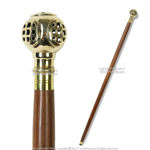 Nautical Brass Anchor Style Handle Wooden Walking Stick Cane Shaft Handmade  Gift