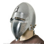 Functional Medieval Helmet Combat Bascinet with Klapvisor 16G Steel SCA LARP