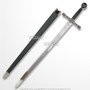 45" Metal Grey Color Excalibur Medieval Crusader Sword with Scabbard Reenactment