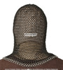 Black & Silver 2 Tone Chainmail Head Coif Hood Medieval Renaissance Costume LARP