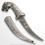 Handmade Iron Forged Koftgari Damascus Steel Blade Tiger Handle Dagger 