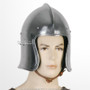 Functional Medieval Barbute Open Face Celeta Helmet 16G Steel w/ Liner SCA LARP