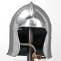 Functional Medieval Barbute Open Face Celeta Helmet 16G Steel w/ Liner SCA LARP