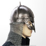 Gjermundbu 16G Steel Functional Viking Helmet with Chainmail Coif  Leather Liner