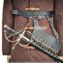 Genuine Leather Medieval Double Wrap Sword Belt with Steel Hoop Buckle SCA LARP