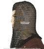 Black Medieval Chainmail Hood Coif Butted MildSteel LARP Renaissance Reenactment