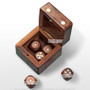 5 Hand Craved Wood Dices Gaming Set Casino Game Gambling w/ Dice Cube Wooden Box