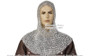 Medieva Aluminum Chainmail Coif w/ Aventail Round Ring Round Riveted L Size LARP