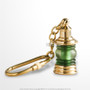 Vintage Style Handmade Brass Miniature Nautical Green Ship Lantern Keychain