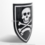 28" Caribbean Pirate Skull and Bone Heater Shield 18G Steel w/ Grip LARP Cosplay