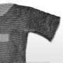 Black X-Large Medieval Chainmail Shirt Steel Butted Half Sleeve w/ Templar Cross