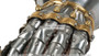Functional Large 16G Steel Princely Hourglass Gauntlets Leather Glove SCA