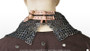 Titanium Medieval Chainmail Mantle Collar Armor w/Leather Buckle Flat Ring Rivet