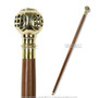 Nautical Diver's Helmet Walking Stick Cane Brass Handle Diving Aquatic Life Decorative